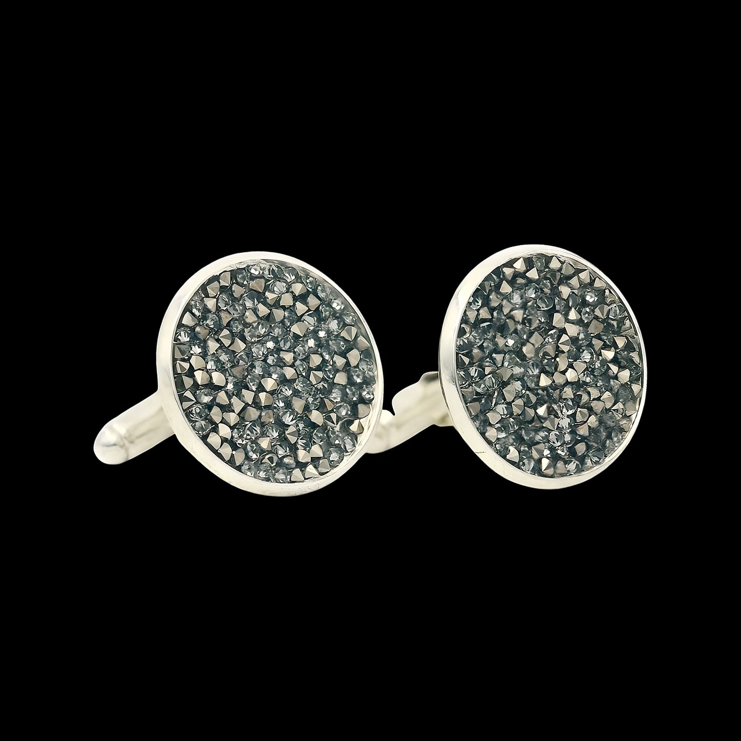 Light Gold & Chrome Crystal-Dust on a Black Background